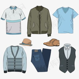 8款男士服裝與鞋帽矢量素材免費下載 - 高清PSD裝飾圖案 | 千庫網(wǎng)編號4334593